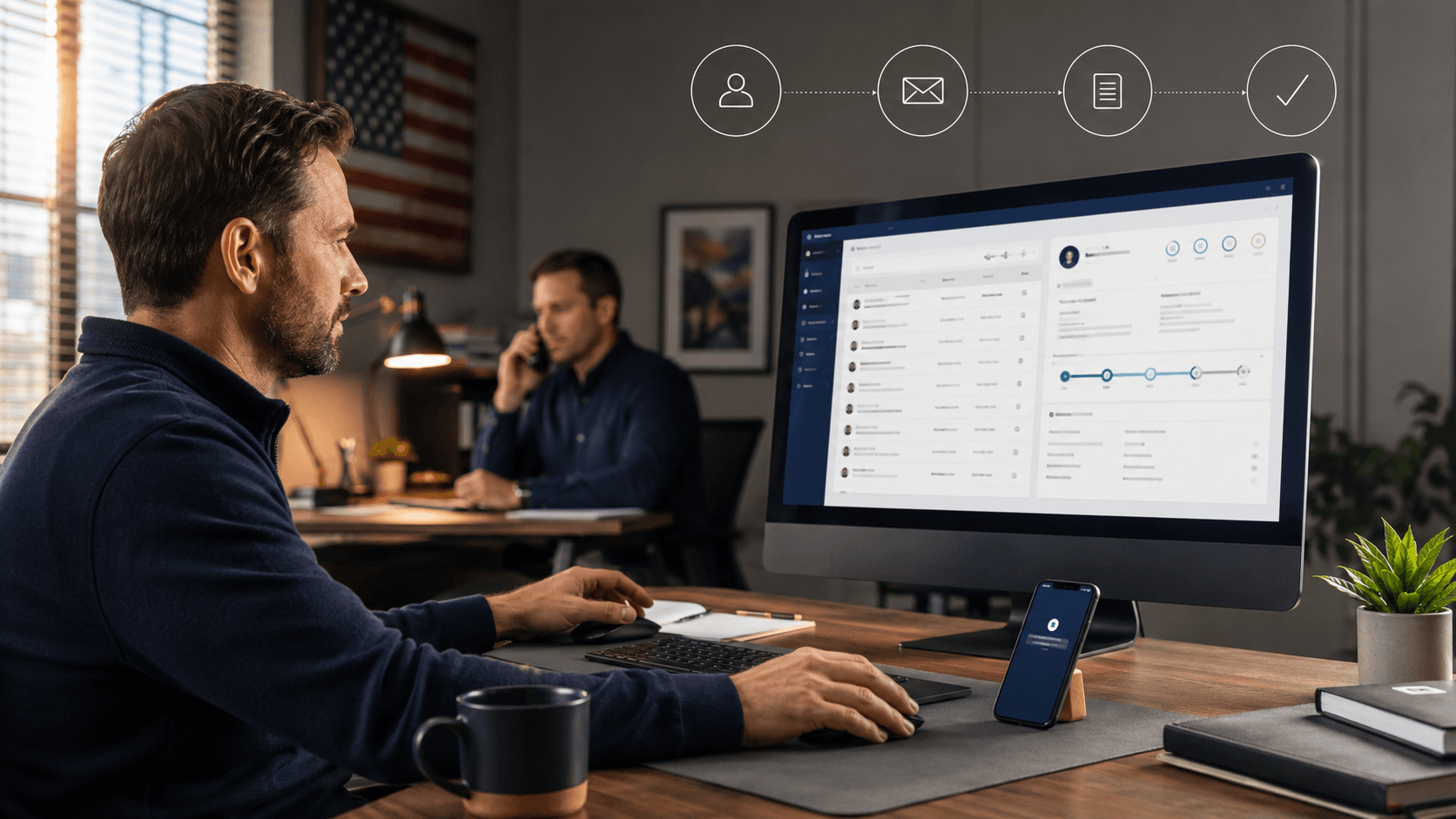 Sales professional using an automated lead-response and proposal workflow